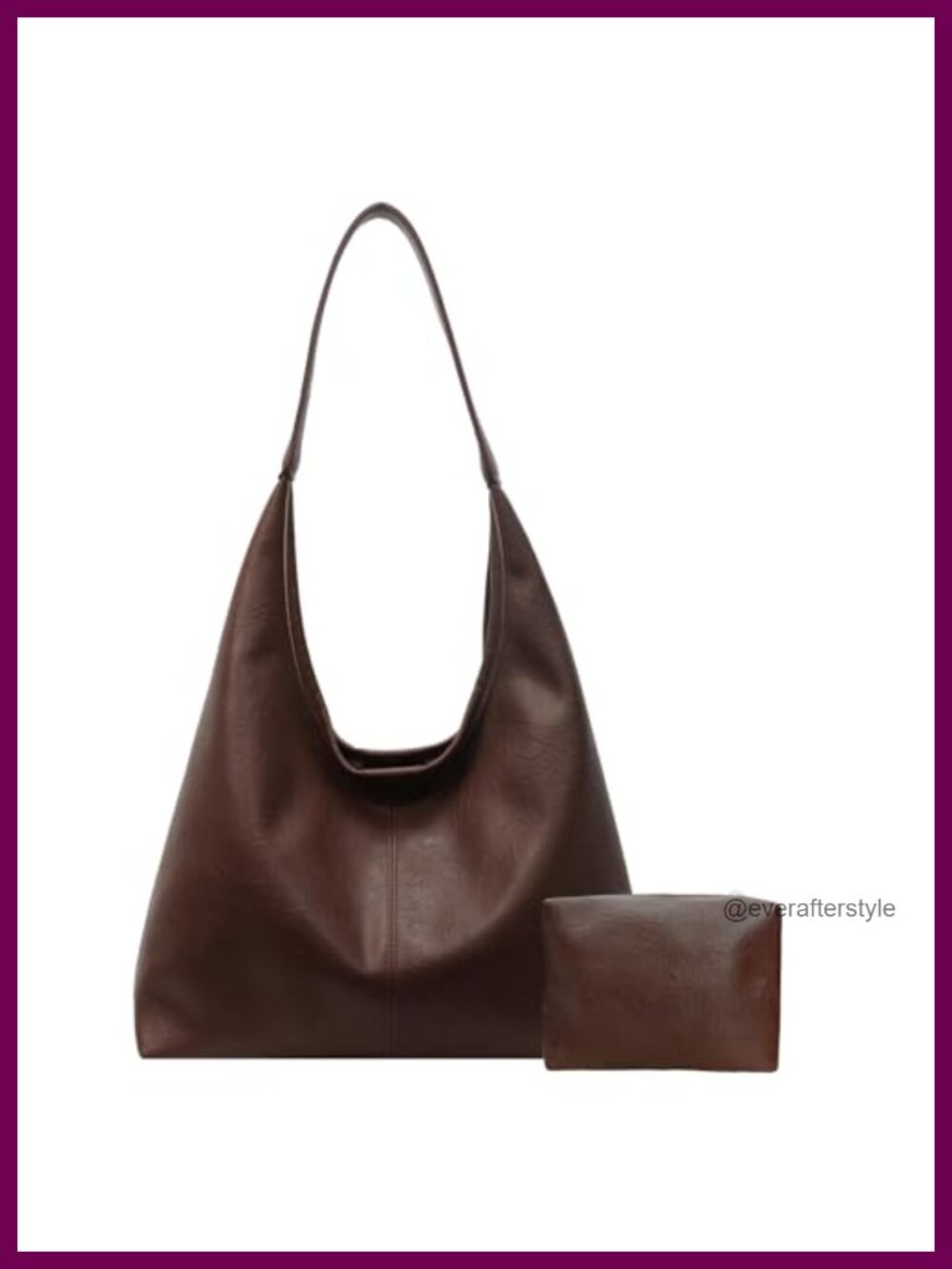 Vegan Leather Hobo Bag Slouchy Tote Retro PU Leather Purse Soft Shoulder